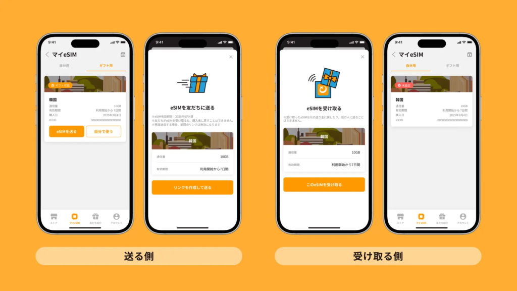 トリファのeSImを家族・友達に共有する方法