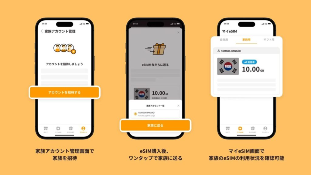 トリファのeSIMをまとめ買いしたものを家族で共有する方法